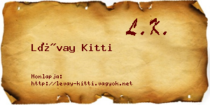 Lévay Kitti névjegykártya